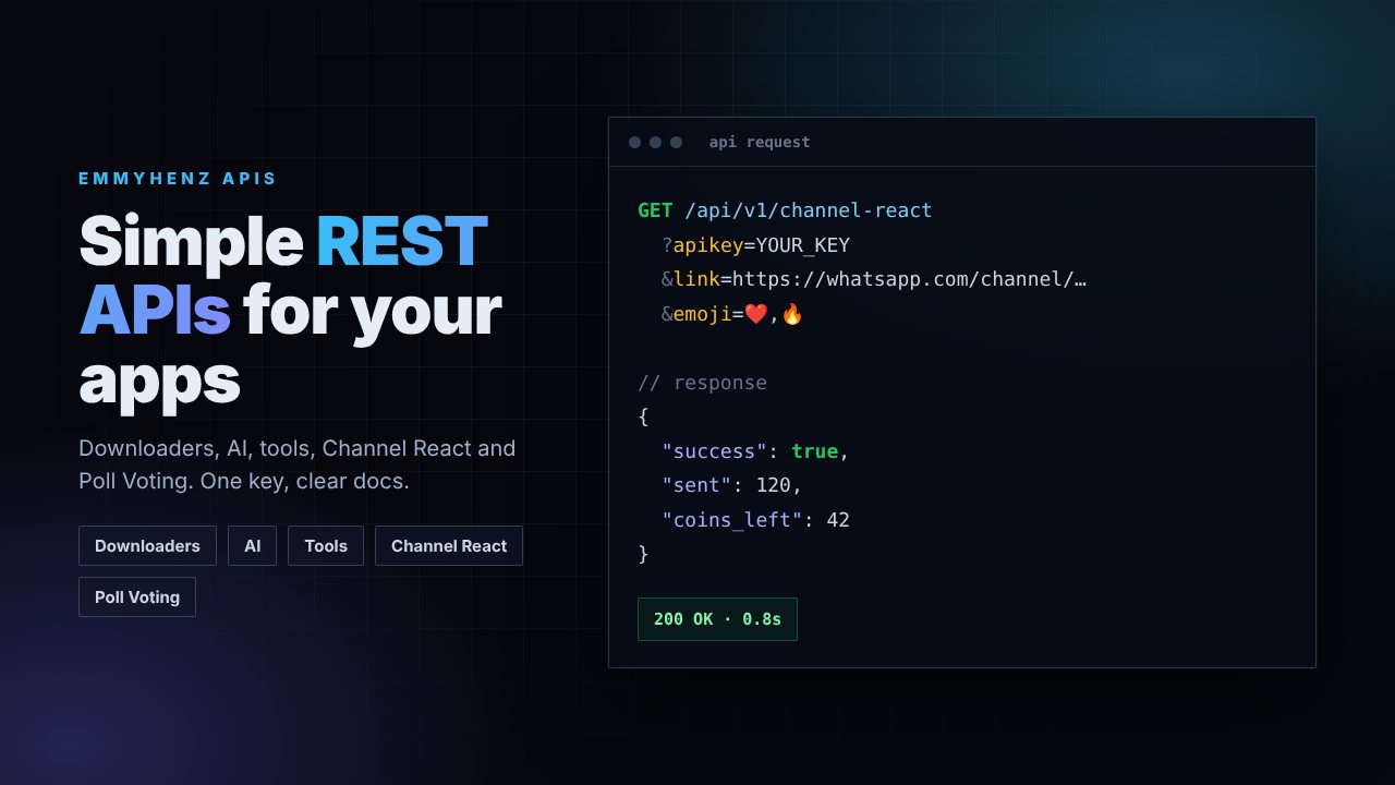 EMMYHENZ APIs — REST API documentation